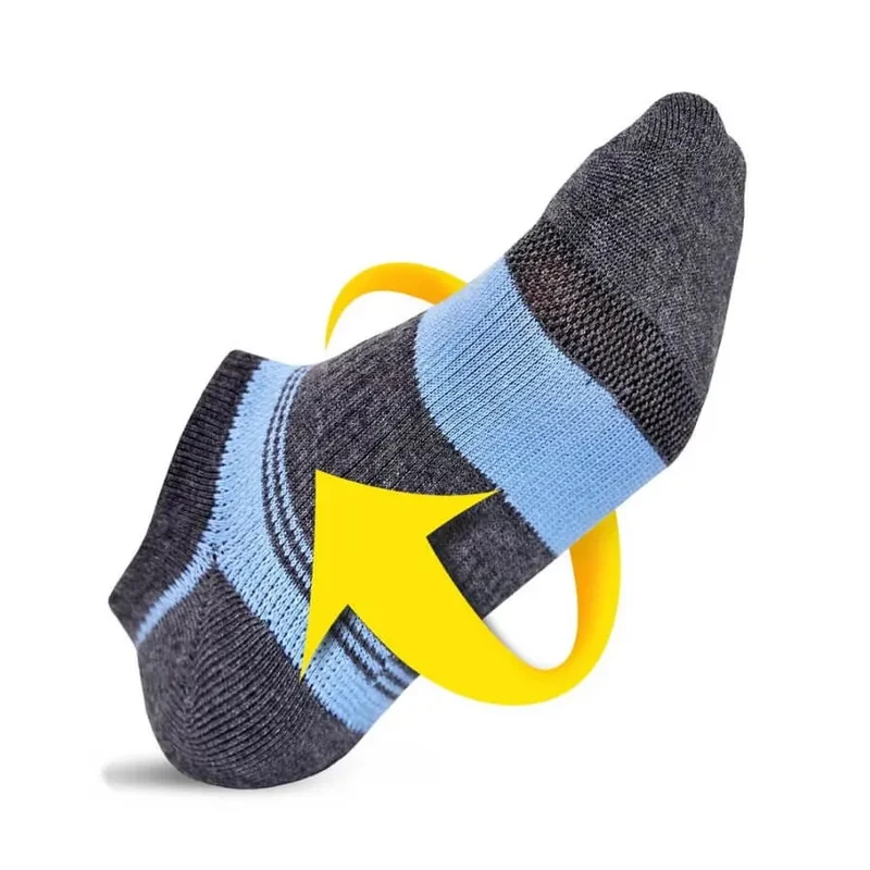 Calcetines de corte bajo para hombre con soporte y amortiguación del arco plantar, diseño a rayas